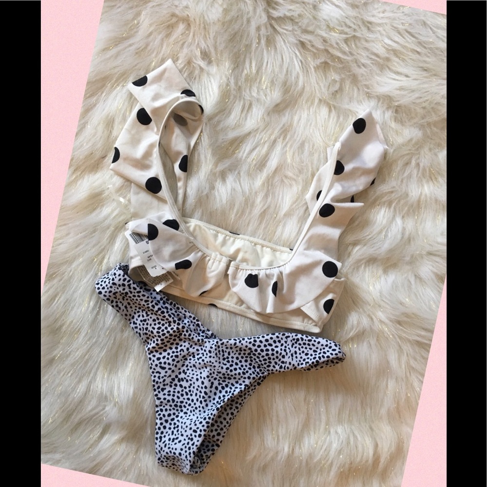 BIKINI SET BLACK WHITE POLKO DOT